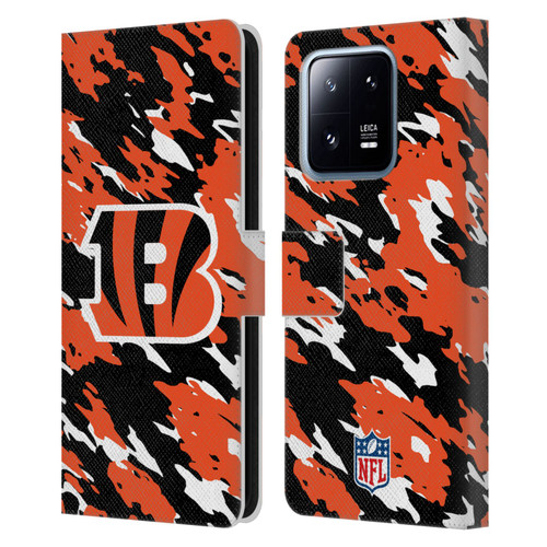 NFL Cincinnati Bengals Logo Camou Leather Book Wallet Case Cover For Xiaomi 13 Pro 5G