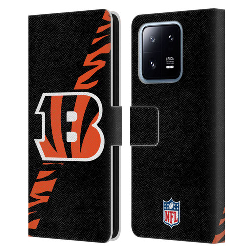 NFL Cincinnati Bengals Logo Stripes Leather Book Wallet Case Cover For Xiaomi 13 Pro 5G