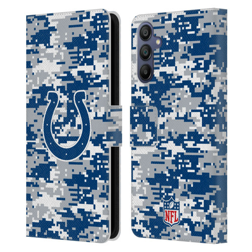 NFL Indianapolis Colts Graphics Digital Camouflage Leather Book Wallet Case Cover For Samsung Galaxy A15