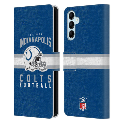 NFL Indianapolis Colts Graphics Helmet Typography Leather Book Wallet Case Cover For Samsung Galaxy M14 5G