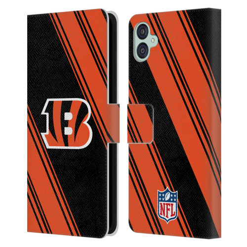 NFL Cincinnati Bengals Artwork Stripes Leather Book Wallet Case Cover For Samsung Galaxy M04 5G / A04e