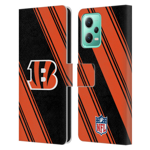 NFL Cincinnati Bengals Artwork Stripes Leather Book Wallet Case Cover For Xiaomi Redmi Note 12 5G