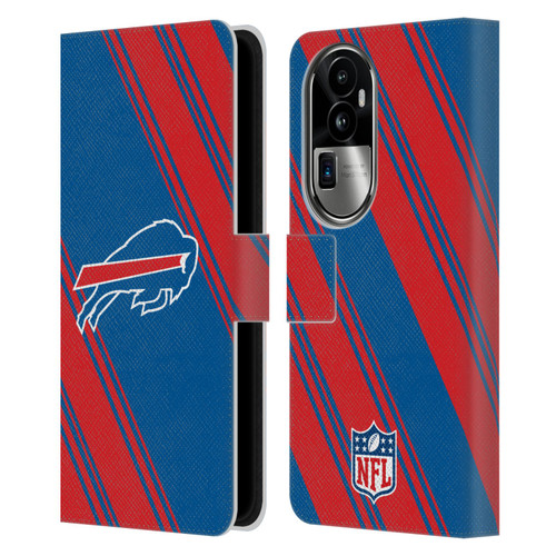 NFL Buffalo Bills Artwork Stripes Leather Book Wallet Case Cover For OPPO Reno10 Pro+
