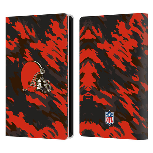NFL Cleveland Browns Logo Camou Leather Book Wallet Case Cover For Amazon Kindle Paperwhite 5 (2021)