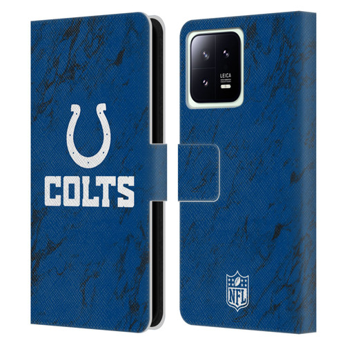 NFL Indianapolis Colts Graphics Coloured Marble Leather Book Wallet Case Cover For Xiaomi 13 5G