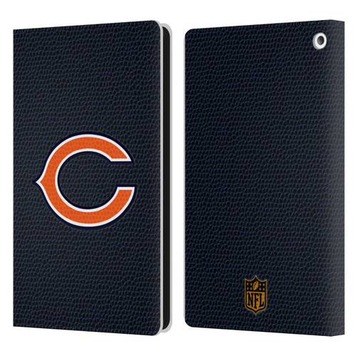 NFL Chicago Bears Logo Football Leather Book Wallet Case Cover For Amazon Fire HD 8/Fire HD 8 Plus 2020