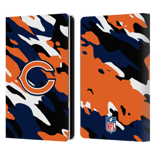 NFL Chicago Bears Logo Camou Leather Book Wallet Case Cover For Amazon Kindle Paperwhite 5 (2021)
