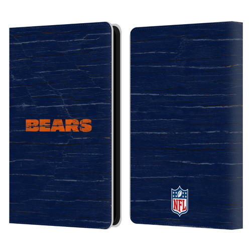 NFL Chicago Bears Logo Distressed Look Leather Book Wallet Case Cover For Amazon Kindle Paperwhite 5 (2021)