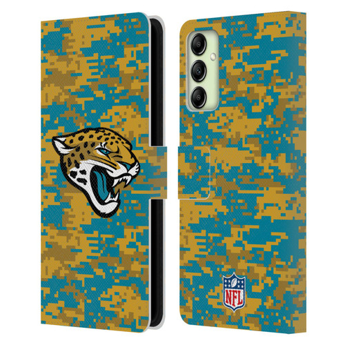 NFL Jacksonville Jaguars Graphics Digital Camouflage Leather Book Wallet Case Cover For Samsung Galaxy A14 5G
