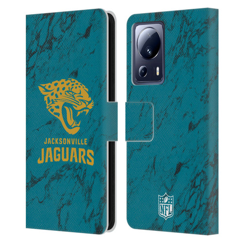 NFL Jacksonville Jaguars Graphics Coloured Marble Leather Book Wallet Case Cover For Xiaomi 13 Lite 5G