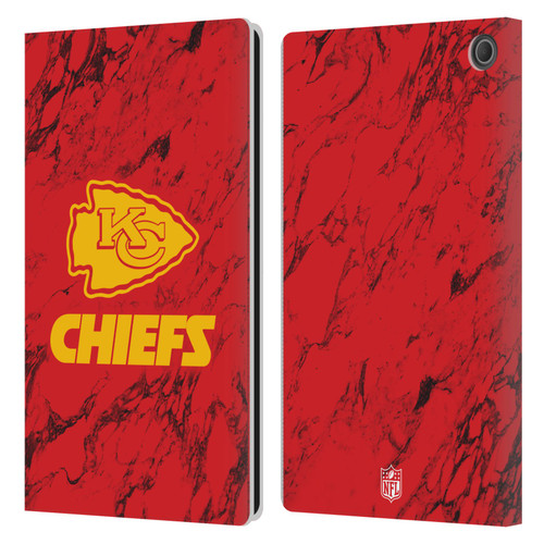 NFL Kansas City Chiefs Graphics Coloured Marble Leather Book Wallet Case Cover For Amazon Fire Max 11 2023