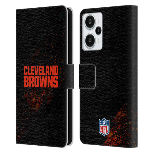 NFL Cleveland Browns Logo Blur Leather Book Wallet Case Cover For Xiaomi Redmi Note 12T