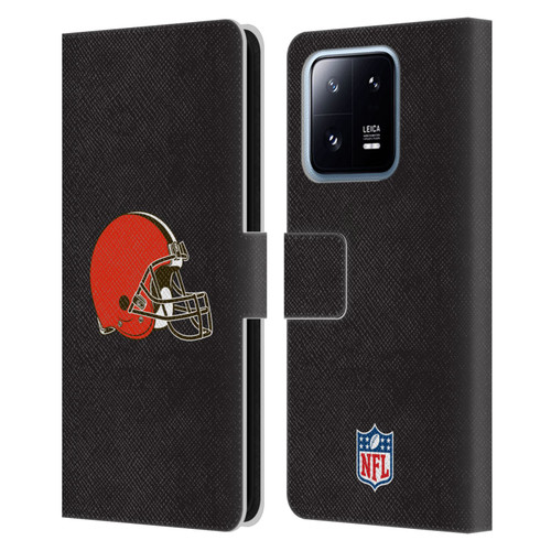 NFL Cleveland Browns Logo Plain Leather Book Wallet Case Cover For Xiaomi 13 Pro 5G