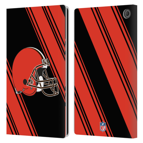 NFL Cleveland Browns Artwork Stripes Leather Book Wallet Case Cover For Amazon Fire Max 11 2023
