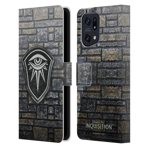 EA Bioware Dragon Age Inquisition Graphics Distressed Crest Leather Book Wallet Case Cover For OPPO Find X5