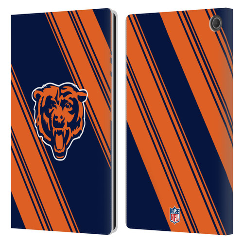 NFL Chicago Bears Artwork Stripes Leather Book Wallet Case Cover For Amazon Fire Max 11 2023
