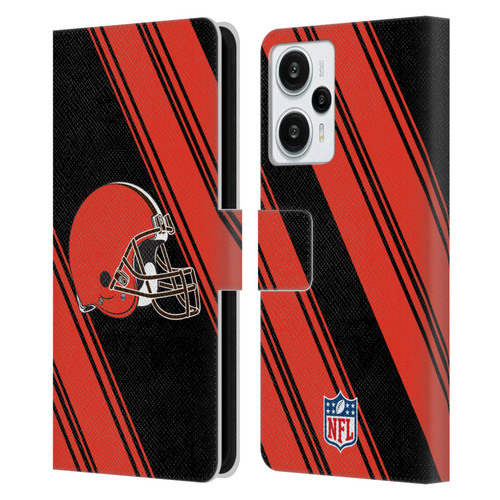 NFL Cleveland Browns Artwork Stripes Leather Book Wallet Case Cover For Xiaomi Redmi Note 12T