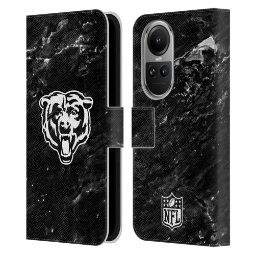 NFL Chicago Bears Artwork Marble Leather Book Wallet Case Cover For OPPO Reno10 5G / Reno10 Pro 5G