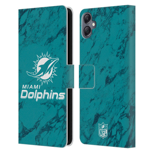 NFL Miami Dolphins Graphics Coloured Marble Leather Book Wallet Case Cover For Samsung Galaxy A05