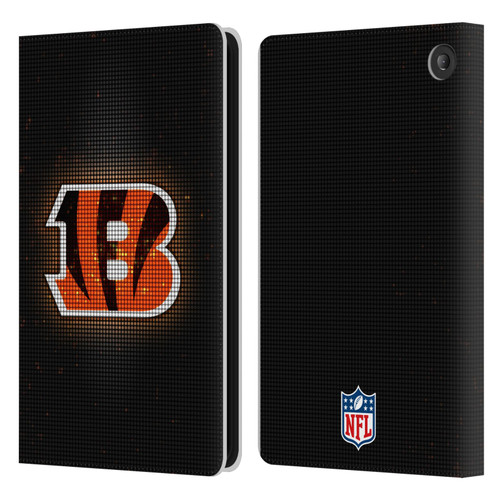 NFL Cincinnati Bengals Artwork LED Leather Book Wallet Case Cover For Amazon Fire 7 2022