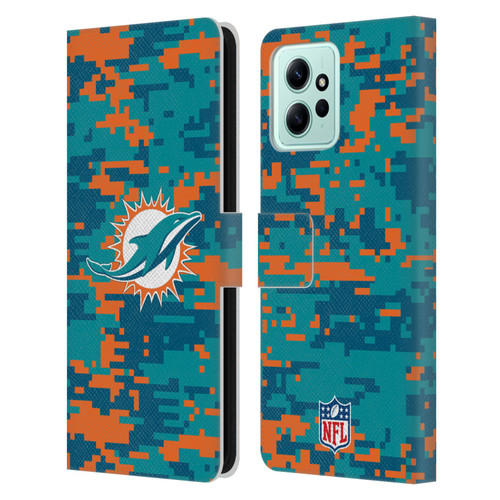 NFL Miami Dolphins Graphics Digital Camouflage Leather Book Wallet Case Cover For Xiaomi Redmi 12