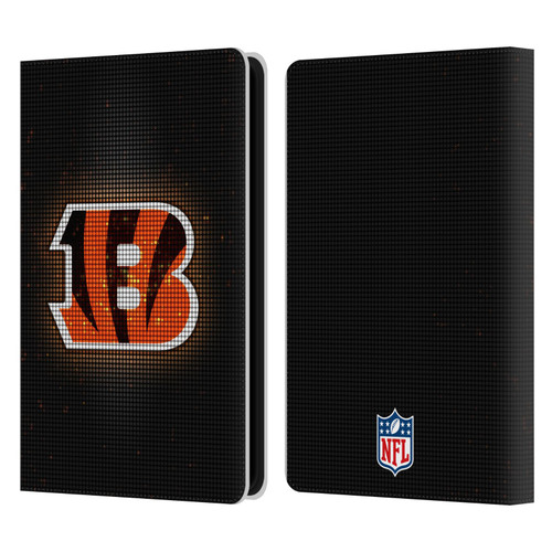 NFL Cincinnati Bengals Artwork LED Leather Book Wallet Case Cover For Amazon Kindle Paperwhite 5 (2021)