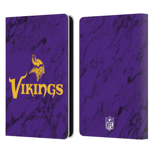 NFL Minnesota Vikings Graphics Coloured Marble Leather Book Wallet Case Cover For Amazon Kindle 11th Gen 6in 2022