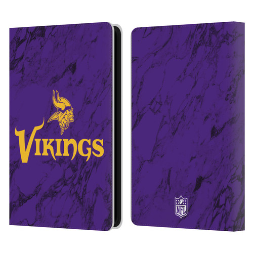 NFL Minnesota Vikings Graphics Coloured Marble Leather Book Wallet Case Cover For Amazon Kindle Paperwhite 5 (2021)