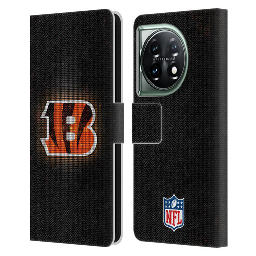 NFL Cincinnati Bengals Artwork LED Leather Book Wallet Case Cover For OnePlus 11 5G