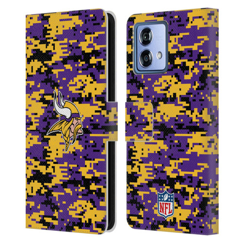 NFL Minnesota Vikings Graphics Digital Camouflage Leather Book Wallet Case Cover For Motorola Moto G84 5G