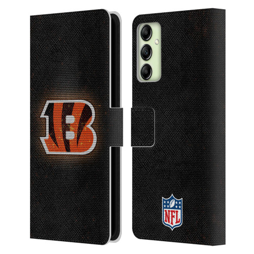 NFL Cincinnati Bengals Artwork LED Leather Book Wallet Case Cover For Samsung Galaxy A14 5G