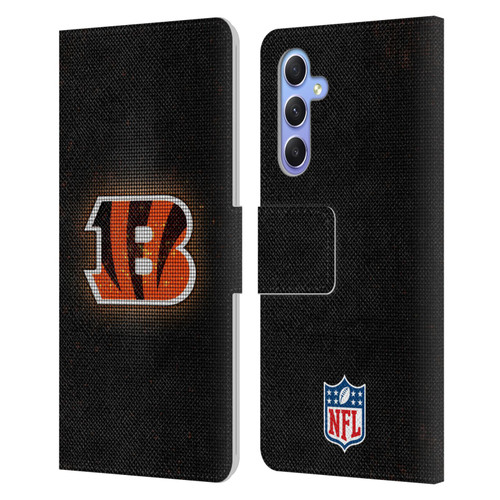 NFL Cincinnati Bengals Artwork LED Leather Book Wallet Case Cover For Samsung Galaxy A34 5G