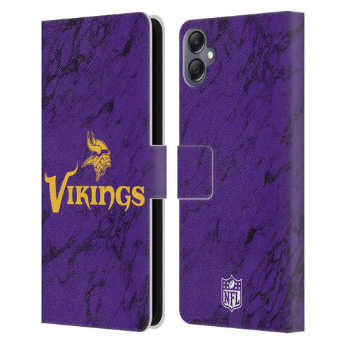 NFL Minnesota Vikings Graphics Coloured Marble Leather Book Wallet Case Cover For Samsung Galaxy A05