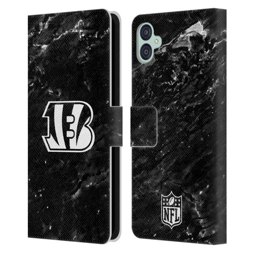 NFL Cincinnati Bengals Artwork Marble Leather Book Wallet Case Cover For Samsung Galaxy M04 5G / A04e