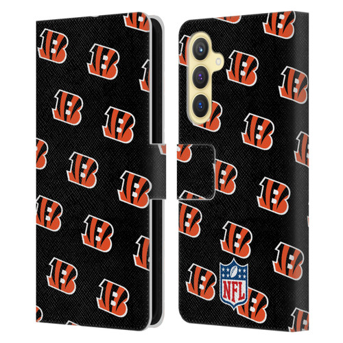 NFL Cincinnati Bengals Artwork Patterns Leather Book Wallet Case Cover For Samsung Galaxy S23 FE 5G