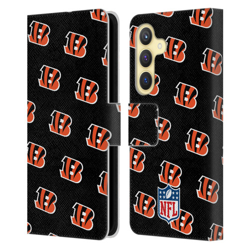NFL Cincinnati Bengals Artwork Patterns Leather Book Wallet Case Cover For Samsung Galaxy S24 5G