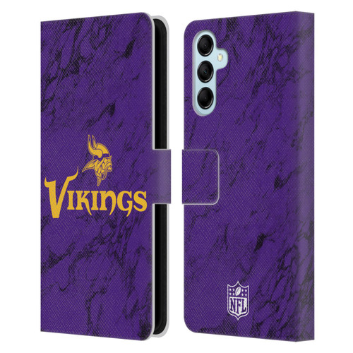 NFL Minnesota Vikings Graphics Coloured Marble Leather Book Wallet Case Cover For Samsung Galaxy M14 5G