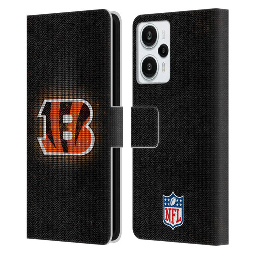 NFL Cincinnati Bengals Artwork LED Leather Book Wallet Case Cover For Xiaomi Redmi Note 12T