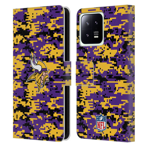 NFL Minnesota Vikings Graphics Digital Camouflage Leather Book Wallet Case Cover For Xiaomi 13 5G