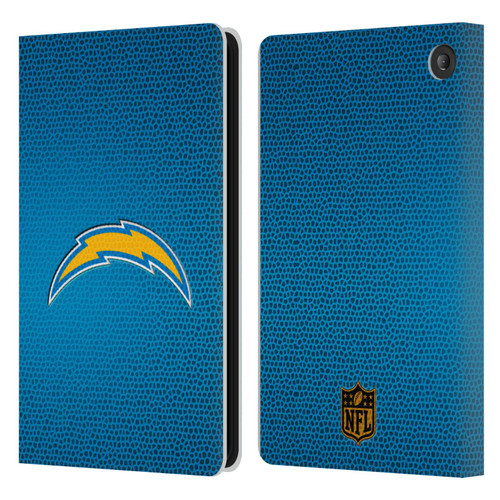 NFL Los Angeles Chargers Logo Football Leather Book Wallet Case Cover For Amazon Fire 7 2022