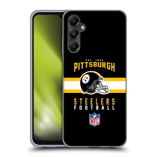 NFL Pittsburgh Steelers Graphics Helmet Typography Soft Gel Case for Samsung Galaxy A05s
