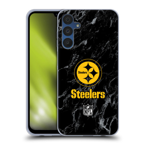 NFL Pittsburgh Steelers Graphics Coloured Marble Soft Gel Case for Samsung Galaxy A15 NFL Pittsburgh Steelers Graphics Coloured Marble Soft Gel Case for Samsung Galaxy A15