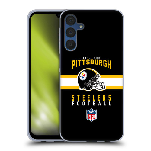 NFL Pittsburgh Steelers Graphics Helmet Typography Soft Gel Case for Samsung Galaxy A15