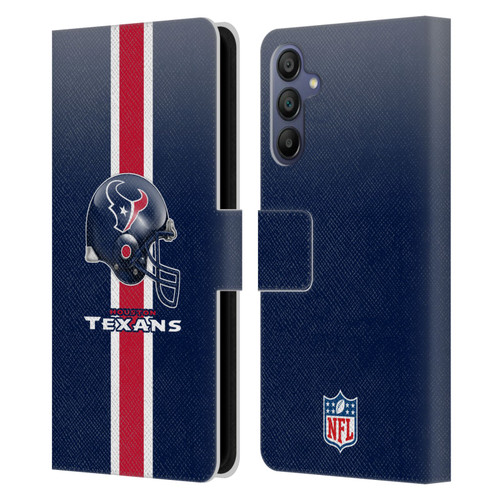 NFL Houston Texans Logo Helmet Leather Book Wallet Case Cover For Samsung Galaxy A15