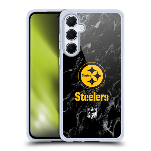 NFL Pittsburgh Steelers Graphics Coloured Marble Soft Gel Case for Samsung Galaxy A55 5G
