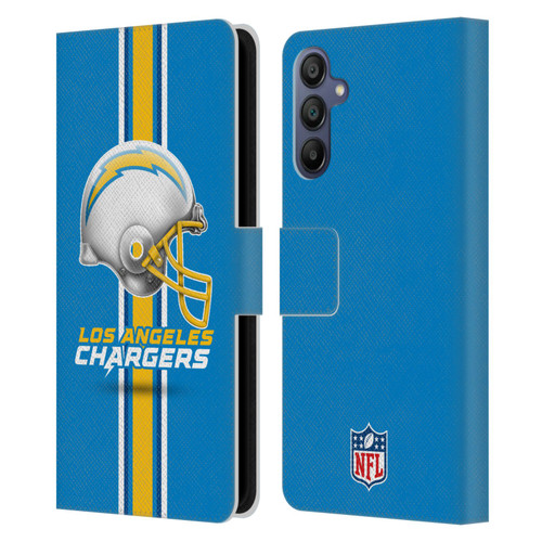 NFL Los Angeles Chargers Logo Helmet Leather Book Wallet Case Cover For Samsung Galaxy A15