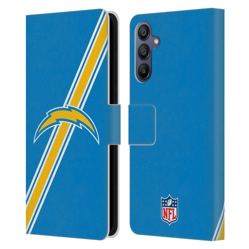 NFL Los Angeles Chargers Logo Plain Leather Book Wallet Case Cover For Samsung Galaxy A15