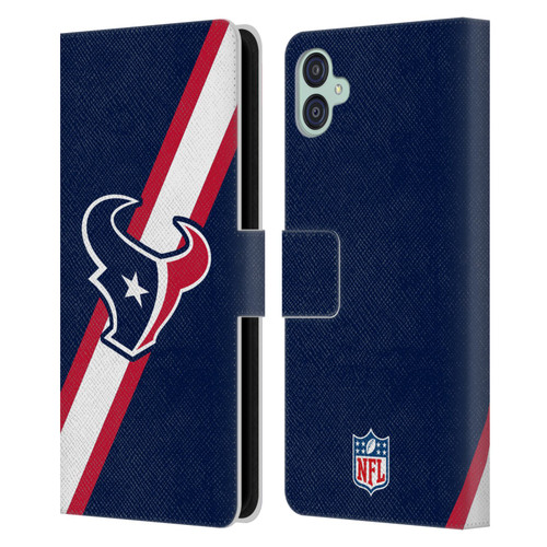 NFL Houston Texans Logo Stripes Leather Book Wallet Case Cover For Samsung Galaxy M04 5G / A04e