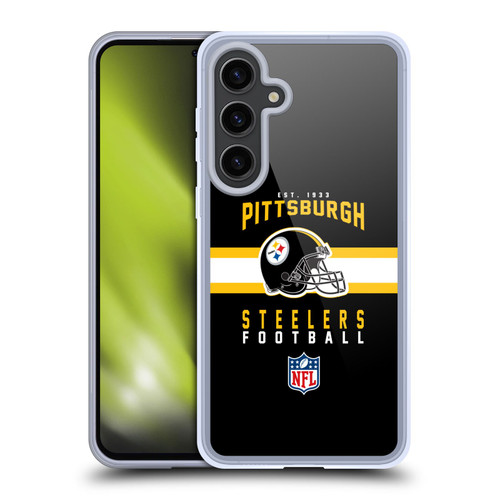 NFL Pittsburgh Steelers Graphics Helmet Typography Soft Gel Case for Samsung Galaxy S24+ 5G