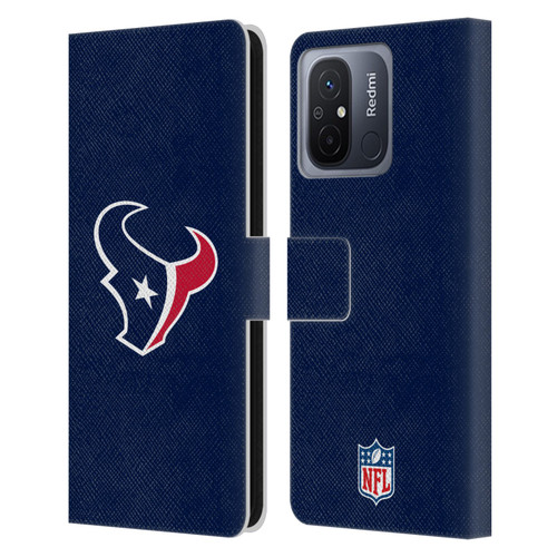 NFL Houston Texans Logo Plain Leather Book Wallet Case Cover For Xiaomi Redmi 12C